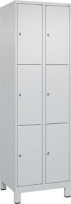 C+P Schließfachschrank Classic PLUS mit 2 Abteilen und Füßen, Farbe Lichtgrau, B/T/H: 60 x 50 x 195 cm - Bild 1