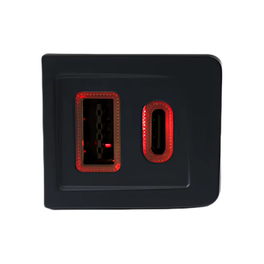 VODOOL Dual USB Schnellladegerät für VW Multivan T5 2003-2015 mit PD und QC3.0 in Schwarz - Bild 4