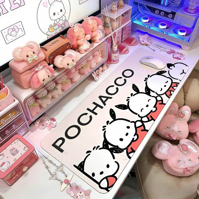 P-Pochacco Sakura Gaming Mauspad in Weiß für Gamer und Büro - Bild 1