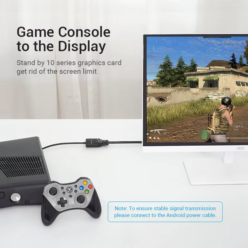 Vention HDMI zu VGA Adapter Konverter mit 3,5 mm Audio Jack in Schwarz für Laptop und TV Box, 1080P Auflösung - Bild 3