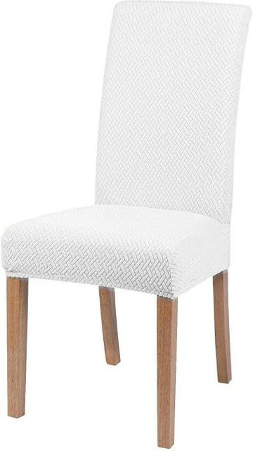 NanHeng Stretch-Bezug für Esszimmerstühle aus Jacquard-Spandex in Weiß - Bild 1