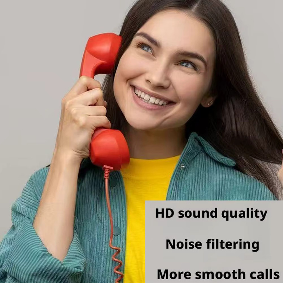 Retro-Telefonempfänger Typ C mit 3,5-mm-Mikrofon-Hörer für Mobiltelefone, Farbe: Rot - Bild 2
