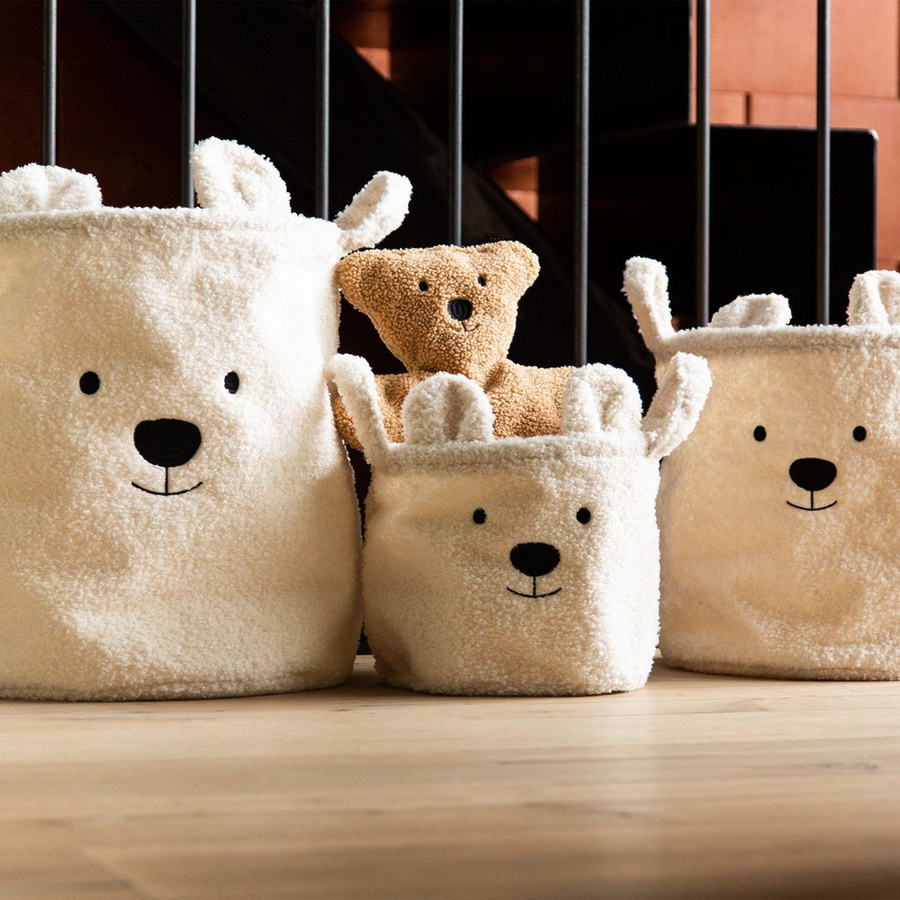 Childhome Aufbewahrungskorb Teddy 3er Set in Offwhite und Beige mit Griffen - Bild 4
