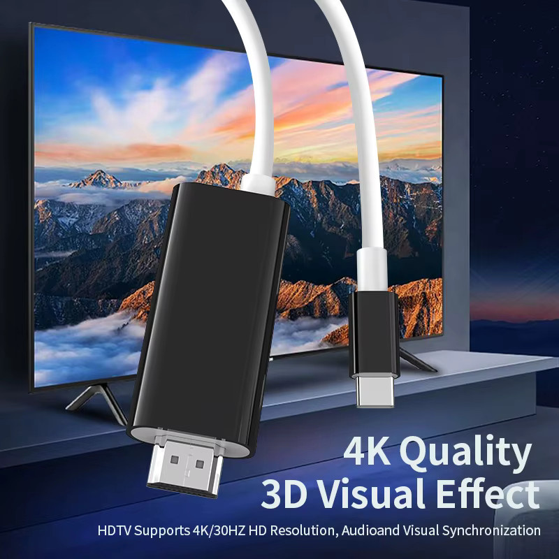 Gopala USB-C auf HDMI Kabel in Schwarz für 4K 60Hz HDTV Verbindung mit iPhone, MacBook, Switch und Laptop - Bild 4