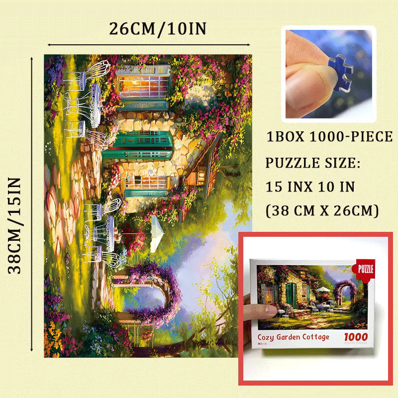 MaxRenard Cozy Garden Cottage Scene, Mini-Puzzle, 1.000 Teile - Bild 4