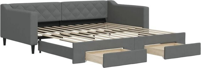 vidaXL Tagesbett ausziehbar mit Schubladen in Grau mit modernem Design und Polsterung - Bild 1