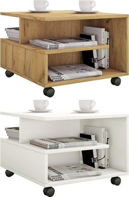 VCM Couchtisch Stango S aus Holz mit Rollen, H x B x T: 40 x 50 x 50 cm - Bild 1