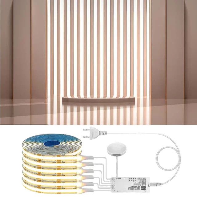 AIMENGTE COB LED Streifen Licht Set mit dimmbarer Touch Sensor Schalter, integrierte Beleuchtung in Weiß, DC12V, für Schrank und Unterschrank - Bild 1
