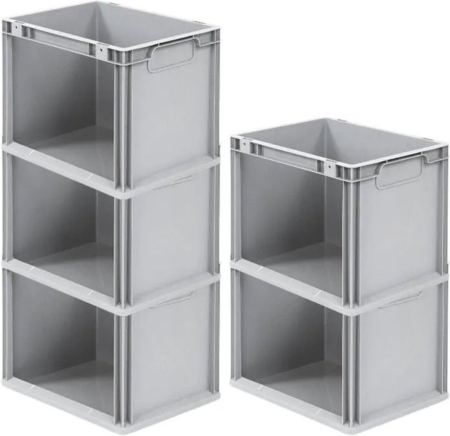 PROREGAL SparSet 5x Eurobox NextGen Store Eurobehälter Transportbox Grau H x B x T: 32 x 30 x 40 cm - Bild 1
