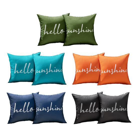 2 Stück NOHS Cushions Outdoor-Kissenbezüge aus Polyester, quadratisch, wasserabweisend und fleckabweisend, Farbe: See-Blau, B/B: 45 x 45 cm - Bild 3