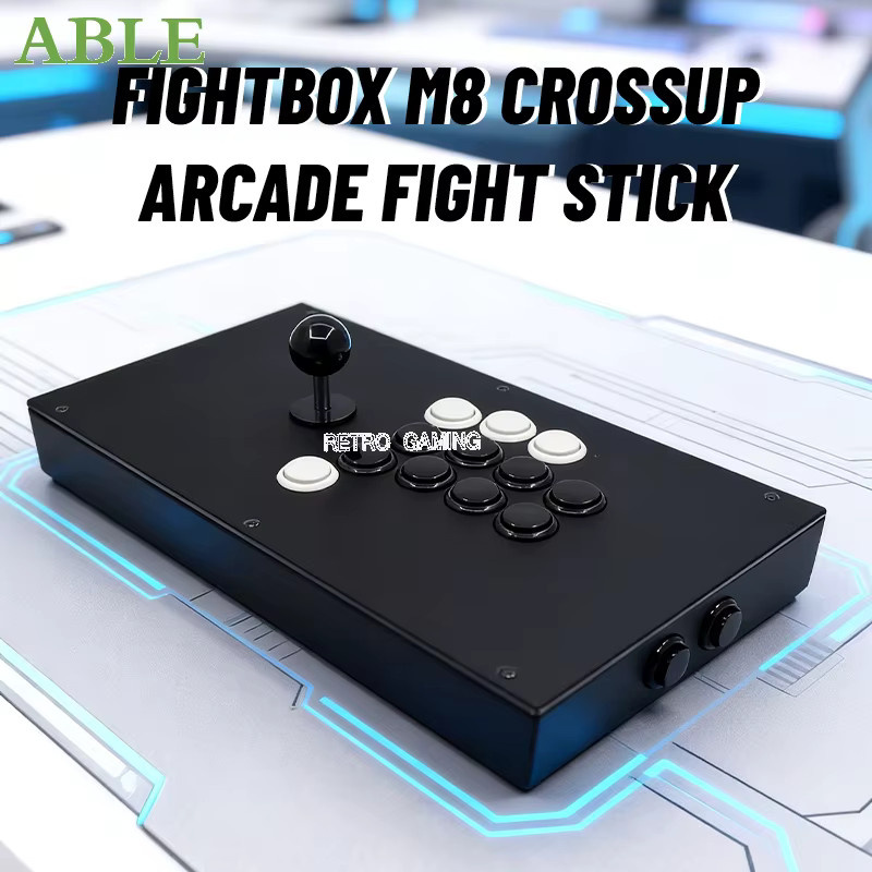 FightBox M8-CrossUP Arcade Joystick Controller in Schwarz für PC mit zusätzlichem D-Pad, programmierbaren Tasten, SOCD Turbo und Anti-Rutsch-Funktion - Bild 3