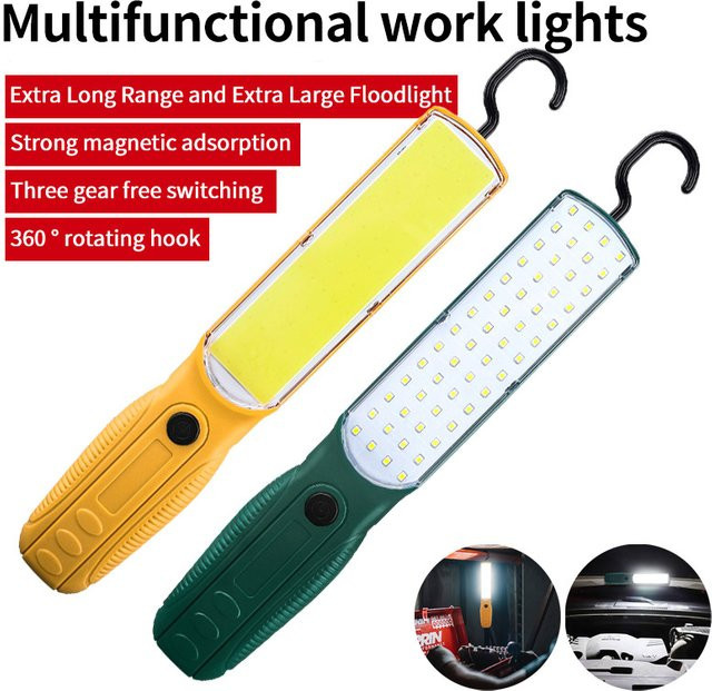 ESMARTER LED COB Arbeitsscheinwerfer mit Magnet und Haken, USB aufladbares tragbares Flutlicht für Camping und Reparatur - Bild 1