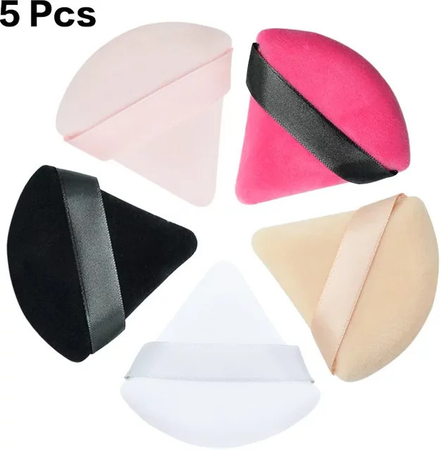 Dreieck Samt Puderquaste, Mini Make-up Schwamm, Schwarz, Unisex - Bild 1
