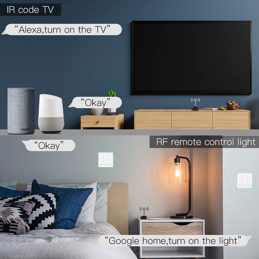 Moes Tuya WiFi IR RF Universelle Smart Home Fernbedienung in Schwarz zur Gerätesteuerung via Smart Life App mit Alexa und Google Home Unterstützung - Bild 5