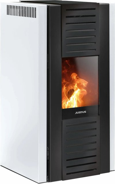 Justus Pelletofen Sirkos Aqua 2.0 wasserführend aus Stahl in Seidenweiß mit 9,4 kW Leistung - Bild 1