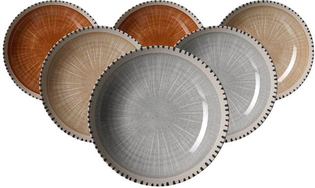 Ritzenhoff & Breker Suppenteller Natura Keramik Multicolour 6er Set Durchmesser: 21 cm - Bild 1