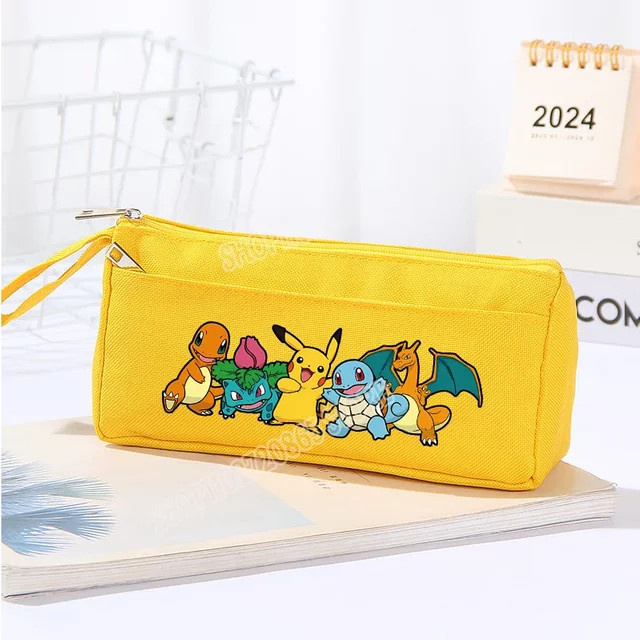 Pokemon Pikachu Bleistiftbeutel in Gelb mit großem Fassungsvermögen für Schüler und Studenten - Bild 1