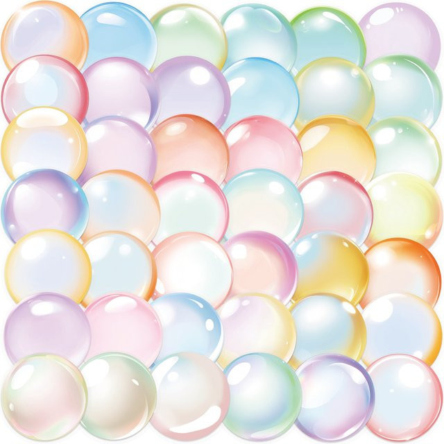 50 oder 100 Stück farbige Blasenaufkleber als dekorative und wasserfeste Aufkleber für Handyhüllen, Tablets oder Wasserflaschen in Multicolour - Bild 1