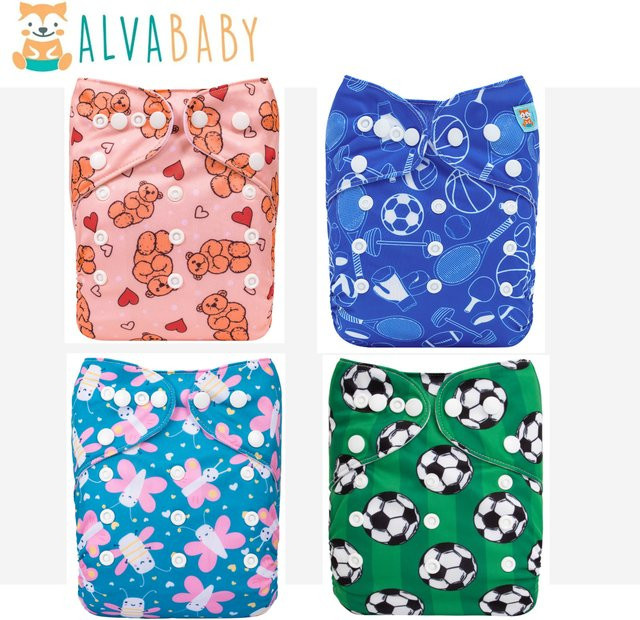 ALVABABY Waschbare Stoffwindelschale mit Tasche für Babys von 3–15 kg - Bild 1