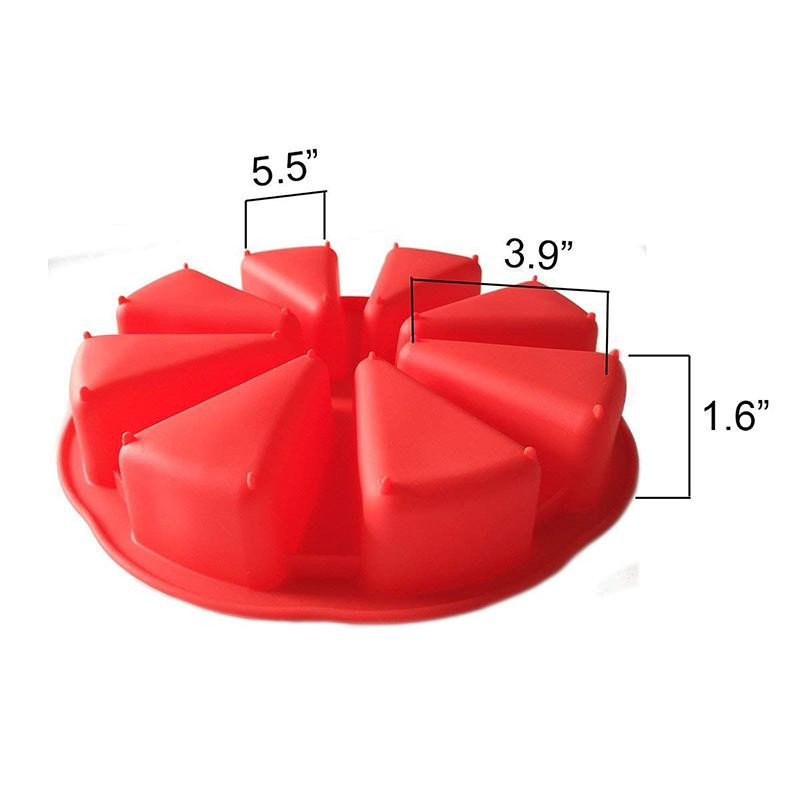 SEEQS Silikon-Kuchenform mit 8 Gittern in Rot, antihaftbeschichtete Backform für dreieckiges Gebäck und Brot - Bild 2