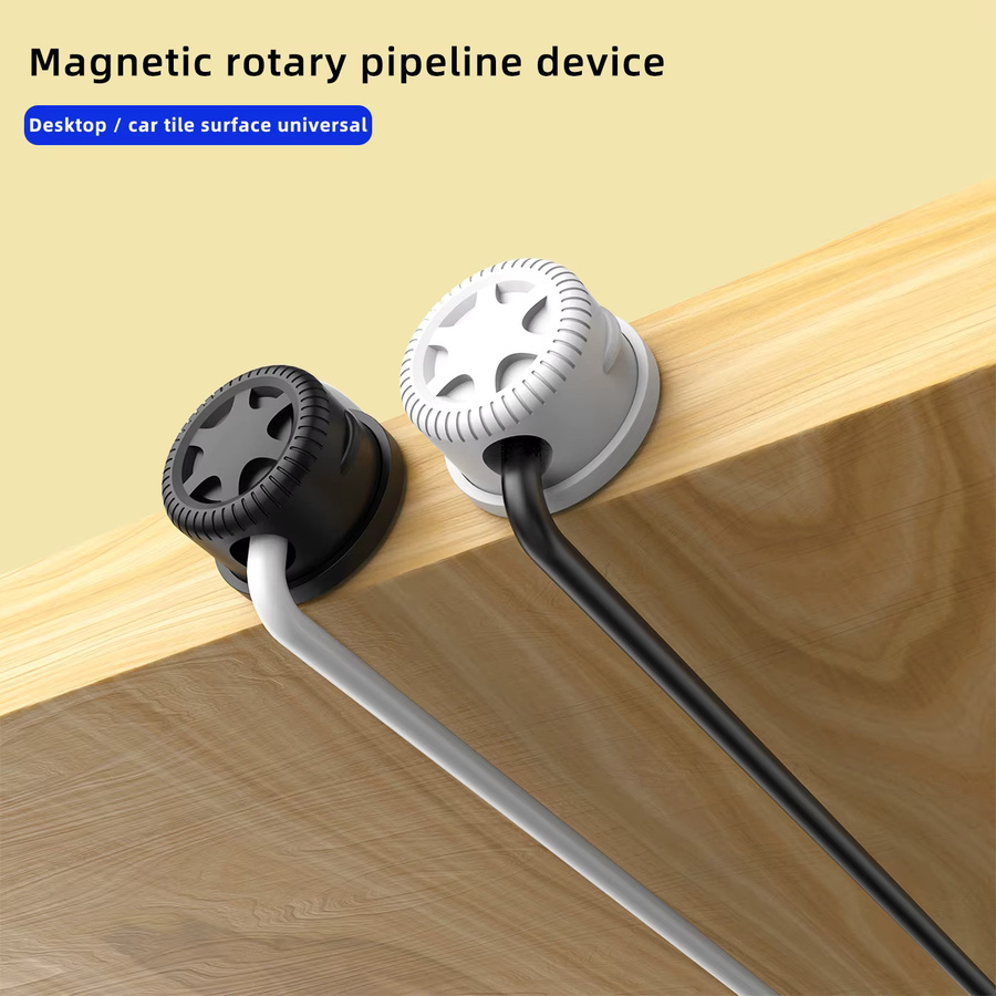 Dibaigou Magnetische Kabelklemmen in Schwarz, Selbstklebender Kabel-Organizer aus Kunststoff für Schreibtisch, Büro und Auto - Bild 3