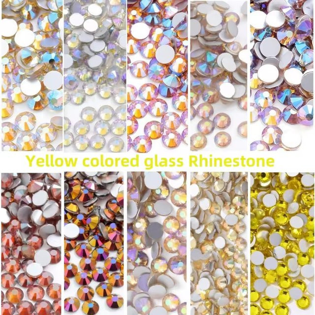 Gelbe Glitzerkristalle für Nagel-Charms, glänzend - Bild 1