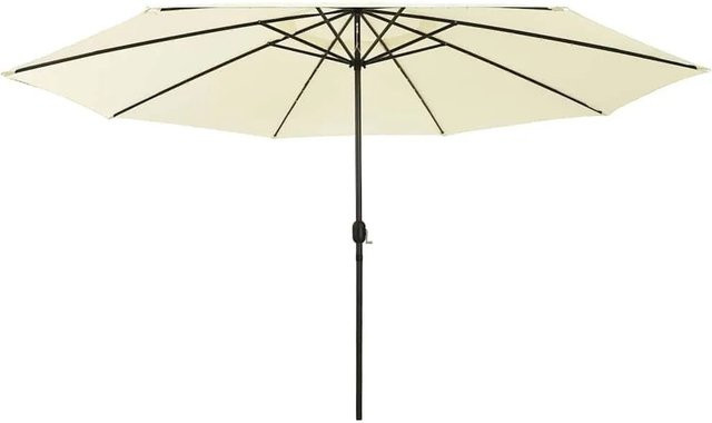 vidaXL Sonnenschirm mit LED-Beleuchtung in Beige, Durchmesser: 400 cm - Bild 1
