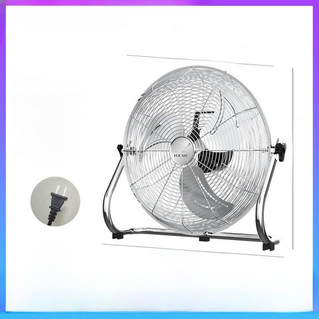 OmniShop Hochleistungs-Elektro-Bodenventilator aus Metall in Weiß und Silber - Bild 1