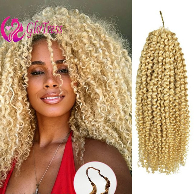 GloTress Deep Wave Crochet Echthaar Haarverlängerungen, Kinky Curly - Bild 1