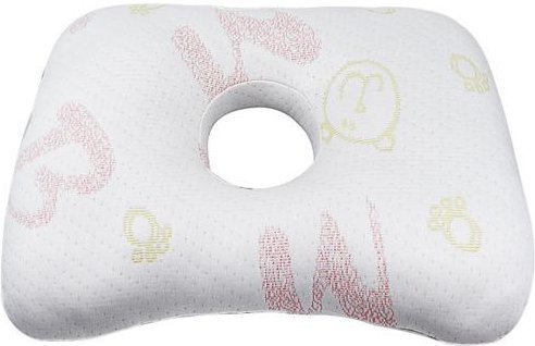 Ergonomisches Seitenschläferkissen von xidianyuany mit Ohrloch für Ohrpiercings, atmungsaktiv und maschinenwaschbar, Farbe: Rosa/Weiß - Bild 1