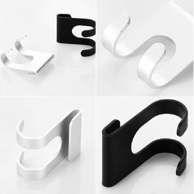 NANCY TINO Wandhaken aus Aluminium für Küche und Badezimmer zur selbstklebenden Montage ohne Bohren in Silber oder Schwarz - Bild 1