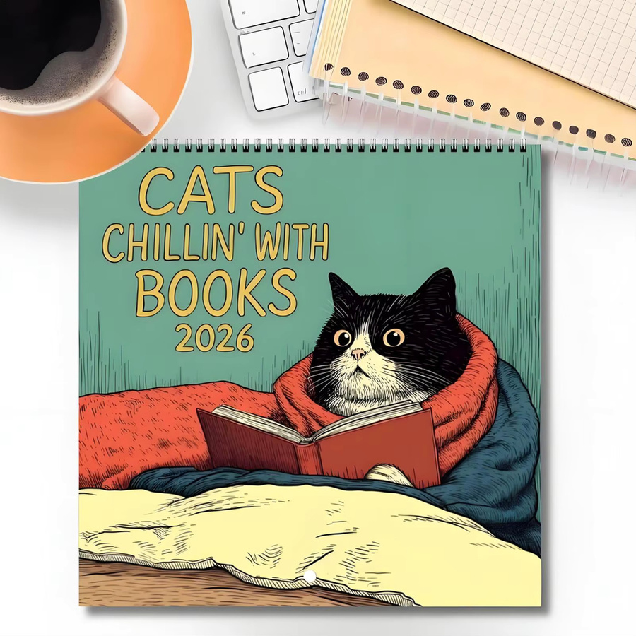Lesekatze Wandkalender 2026 Monatsplaner und Organizer in Multicolour - Bild 5