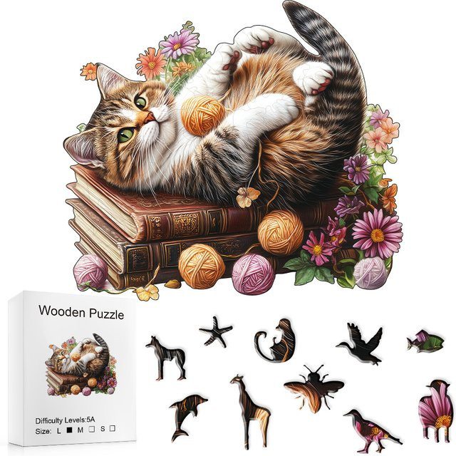 Supretty Katzenholzpuzzle, Tiere, Holz, Bunt / Mehrfarbig - Bild 1