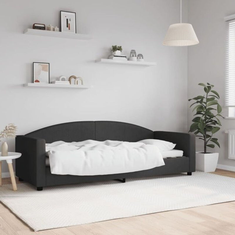 Modernes Polsterbett Tagesbett von vidaxl in Schwarz aus Stoff und Metall, B/T/H: 200 x 80 x 90 cm - Bild 1