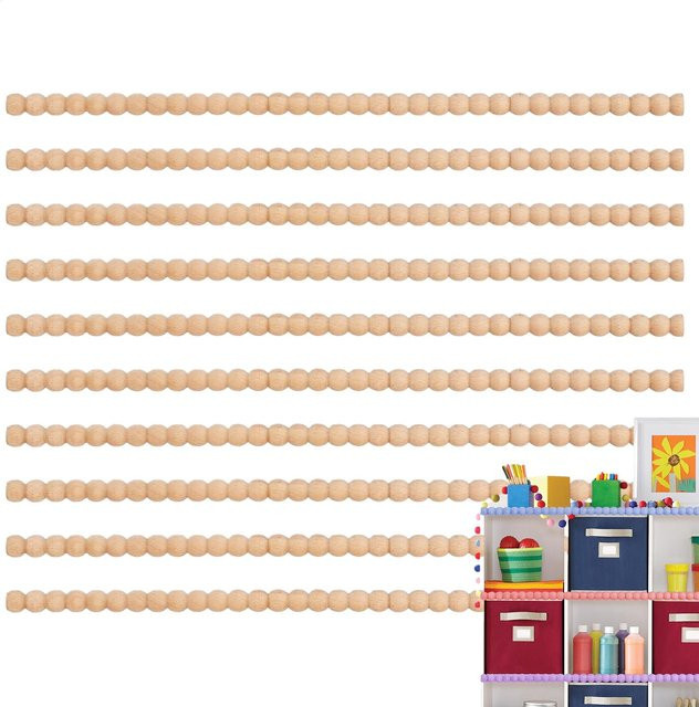 10er Set Halbrunde Holz Zierleisten als Molding für Fenster, Türen und Möbel, Länge: 40 cm - Bild 1