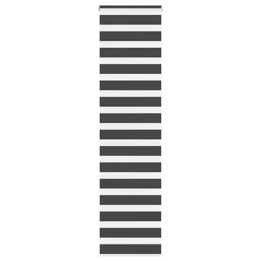 vidaXL Doppelrollo Day & Night Schwarz und Grau gestreift aus Polyester, B: 65 cm, H: 200 cm - Bild 1