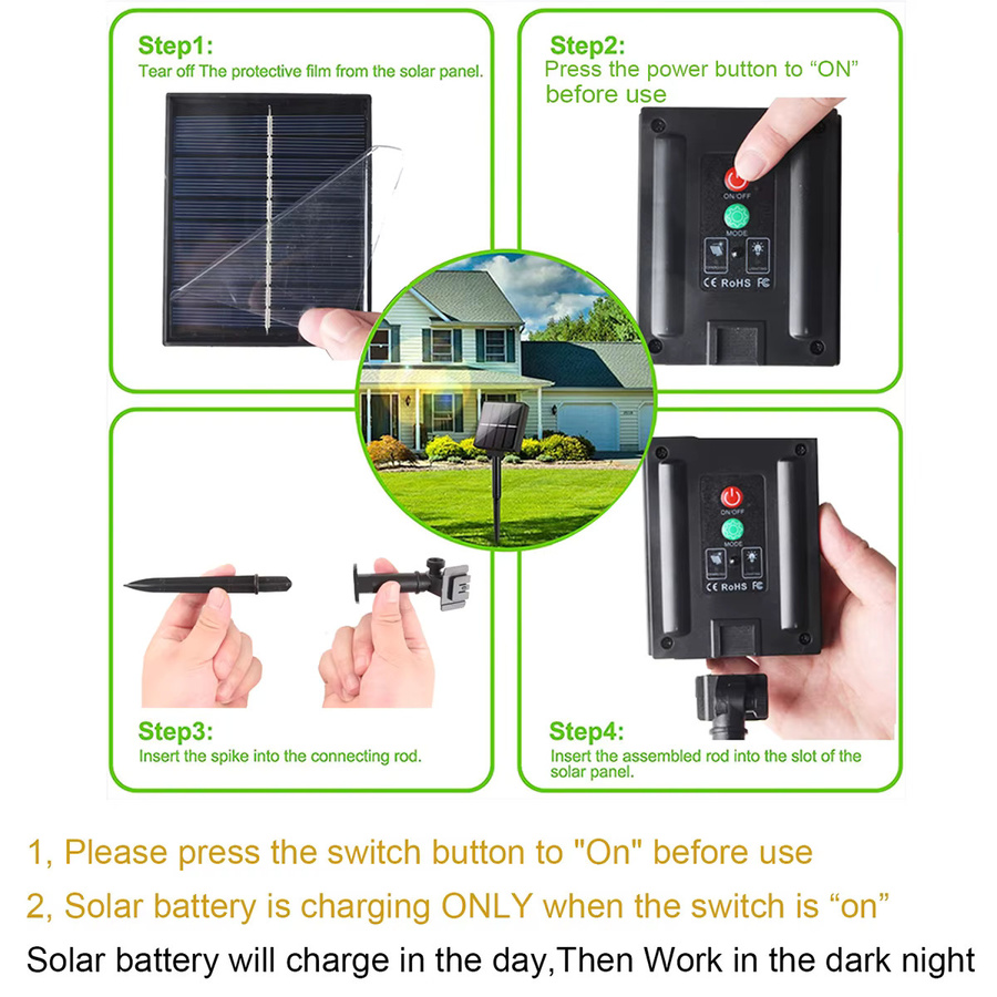 KIKIELF Solar-Lichterkette mit transparenten Kugelbirnen in Warmweiß für Garten und Terrasse - Bild 4