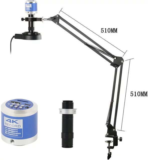 Eakins Digitale Videomikroskopkamera mit 48MP, 4K und 130X C-Mount-Objektiv in Gold mit HDMI und USB-C Anschluss - Bild 1