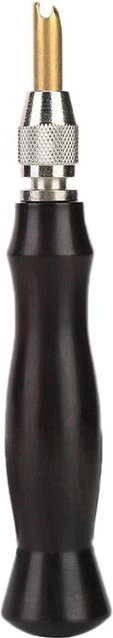 Igeteck Falzmaschine zur Kantenversiegelung mit Messingkopf und Sandelholzgriff in Schwarz für Lederarbeiten, 1,5-3mm - Bild 1