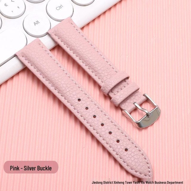 FashionFlair Uhrenarmband Leder, Lychee-Muster, Weiß, Herren - Bild 1