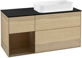 V&B Waschtischunterschrank Finion in Eiche Oak mit beige Details, Breite: 120 cm, Tiefe: 50,1 cm, Höhe: 50,1 cm - Bild 1