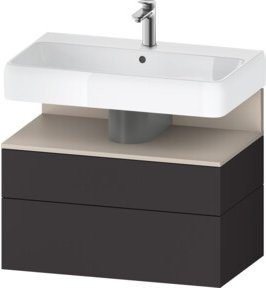 Duravit Waschtischunterschrank Qatego Grau Matt mit 1 Schrank und 1 Auszug, Wandmontage, B/T/H: 79 x 47 x 59 cm - Bild 1