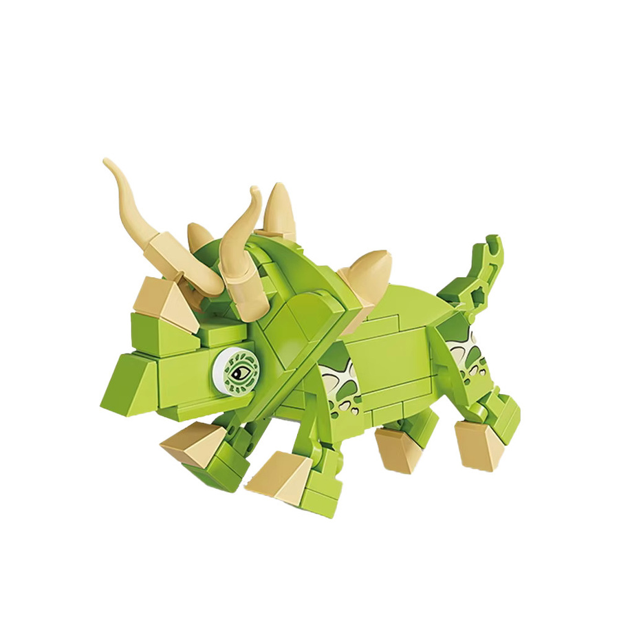 Doubuilt Dinosaurier-Set, Mini-Bausteine Puzzle, Bunt / Mehrfarbig - Bild 3