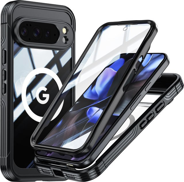 Shellbox All-Inclusive Handyhülle in Schwarz für Google Pixel 10 Pro XL, Pixel 8 Pro, 9A und 9 Pro XL mit Anti-Drop Schutz und gepanzertem Design - Bild 1