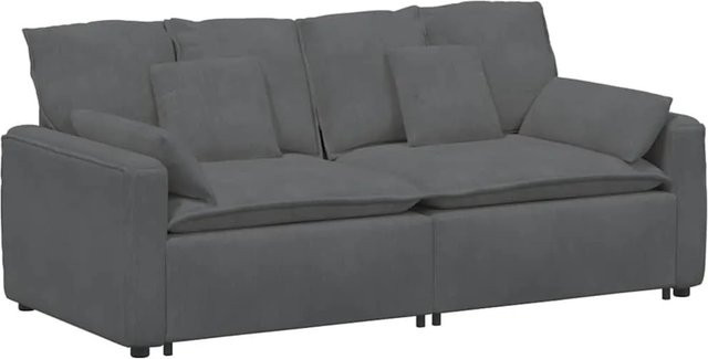 vidaXL Modulares Sofa Dunkelgrau mit Kissen und Metallrahmen für dein Wohnzimmer B/T/H: 224 x 105 x 64 cm - Bild 1