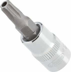 Vigour Schraubendreher-Einsatz Tamper-Resistant TX Profil T10, Innenvierkant 6,3 mm (1/4 Zoll), Farbe Silber, Gesamtlänge: 37 mm - Bild 1