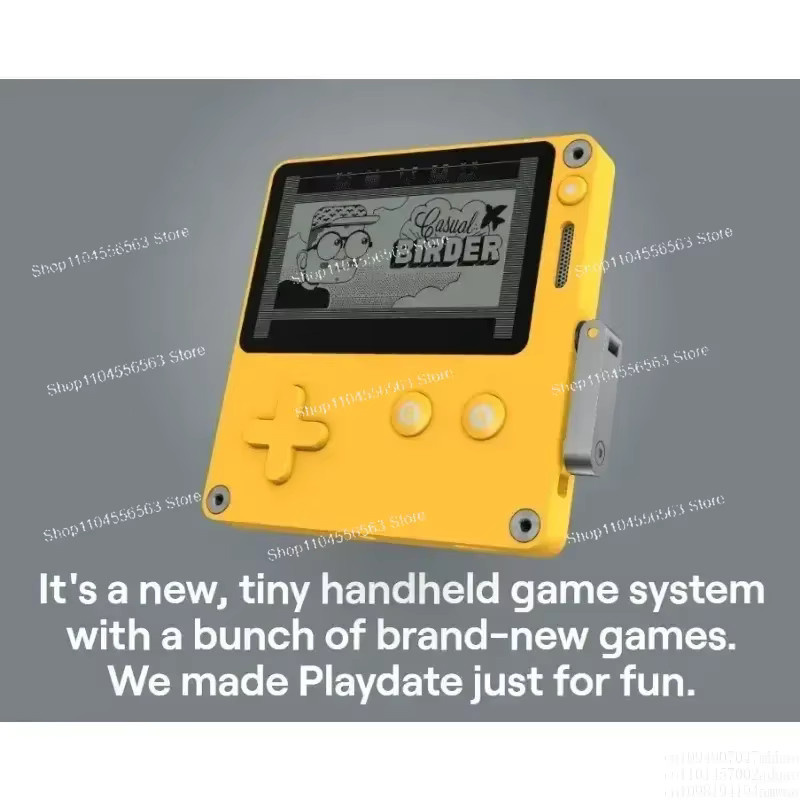 Panic Playdate Retro Mini Handheld-Konsole in Gelb mit Kurbelsteuerung und enthaltenen Spielen (US-Version) - Bild 3