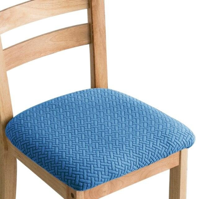 Waschbarer Spandex Stuhlbezug für Esszimmerstühle mit rutschfestem Design in Denim-Blau - Bild 1
