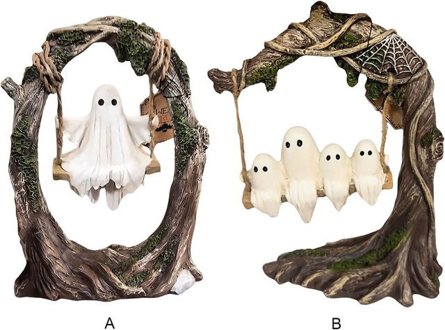 APWIKOGER Halloween Hängende Ornamente Weiße Geister als Schaukeldekoration für die Tischdekoration - Bild 1