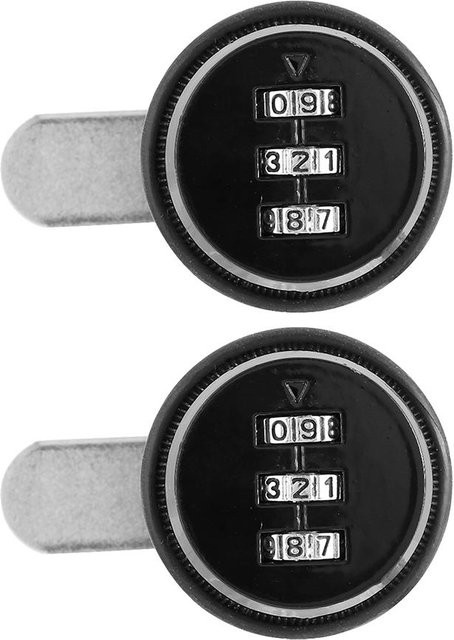 Neoglint 2er-Set mechanisches Zahlenschloss mit 3-stelligem Code aus Zinklegierung in Schwarz, Durchmesser: 20 mm - Bild 1